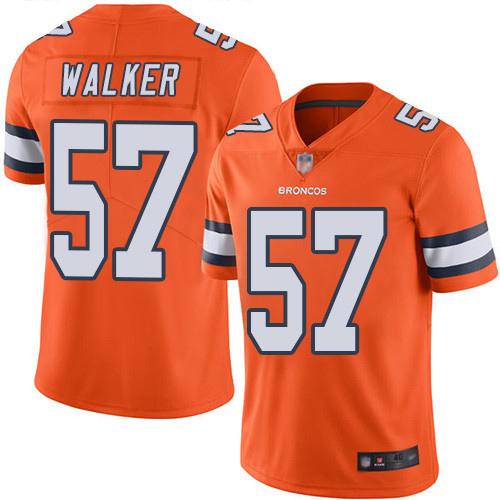 Men Denver Broncos 57 Demarcus Walker Limited Orange Rush Vapor Untouchable Football NFL Jersey